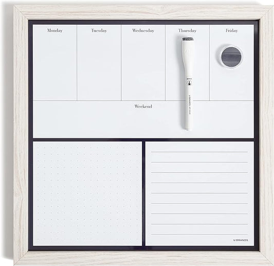 U Brands Rustic Weekly Dry Erase Board