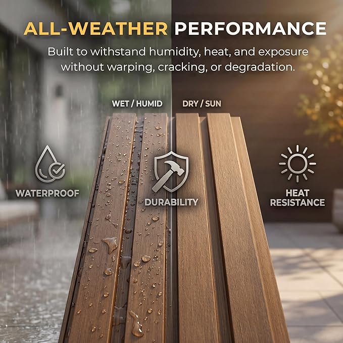 From Plain to Beautiful in Hours WPC Exterior Wall Slat Panels Waterproof
