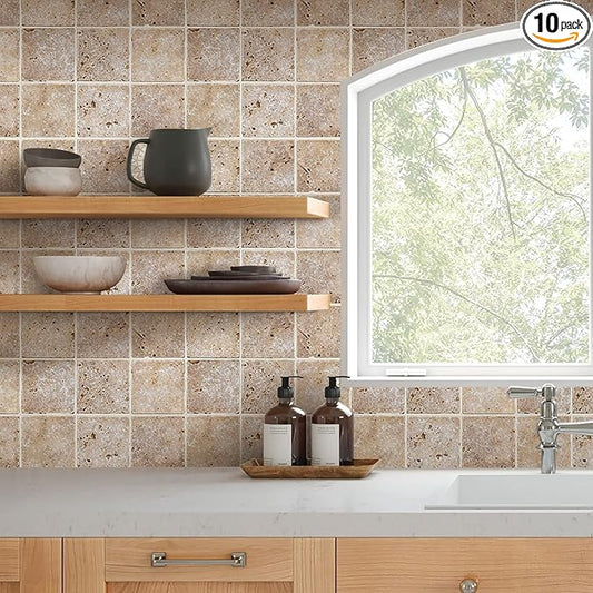 COMSTICKC Peel and Stick Faux Stone Wall Sticker Wall Panels, Not Real Stone