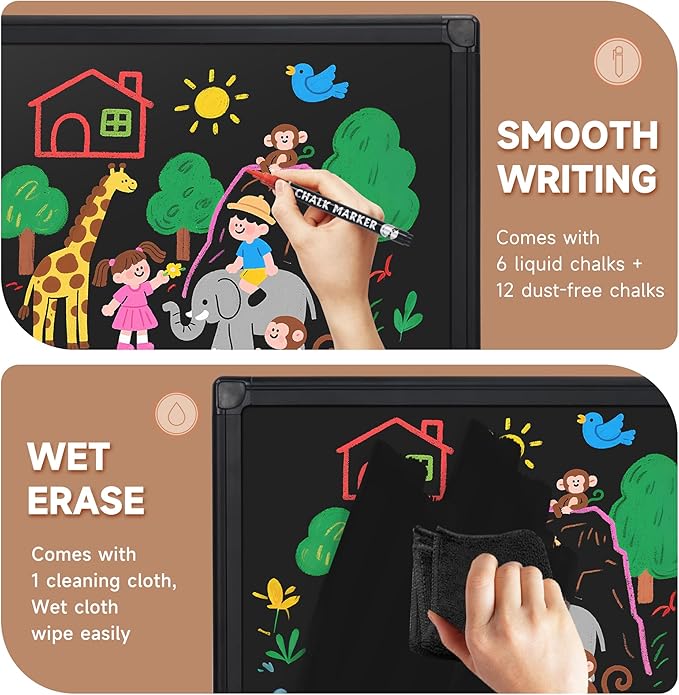 SELEAD Magnetic Chalkboard 24 x 18 Inches