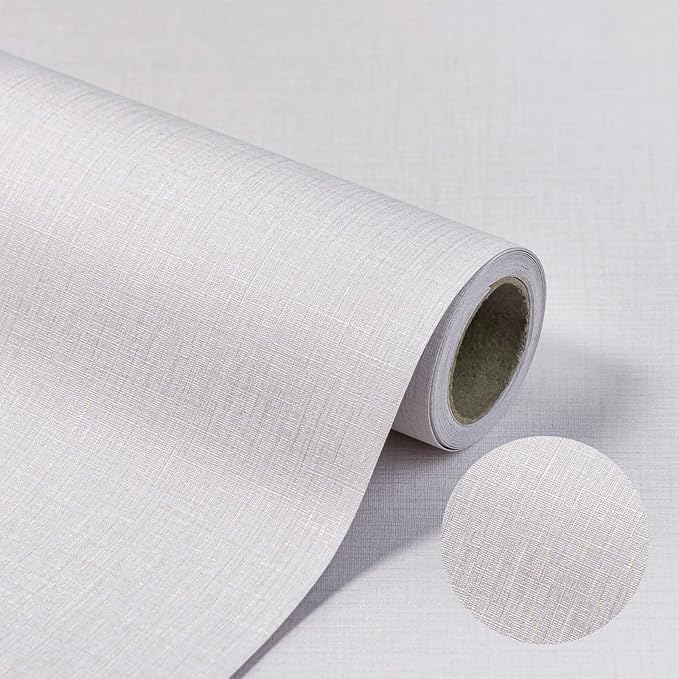 Beige Wallpaper Grasscloth Peel and Stick Wallpaper 15.7"x 196" Fabric Contact