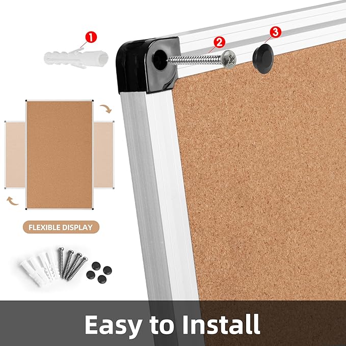 Extra Large Cork Bulletin Board 96" X 48", Wall Mounted Notice Pin Board