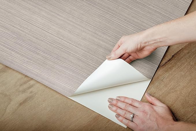 York Wallcoverings Natural Sisal Classic Grey Peel and Stick Grasscloth