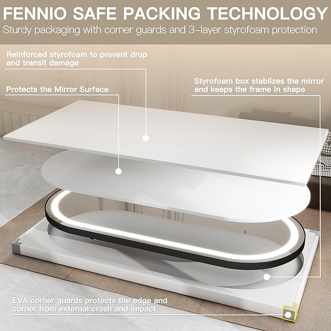 FENNIO 71" x 32" Large Wall Mounted Mirror