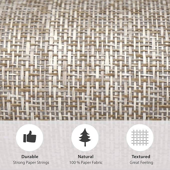 Ansehan Wallcovering W707 Terraces Collection 36" W x 8 Yard L, Natural Paper