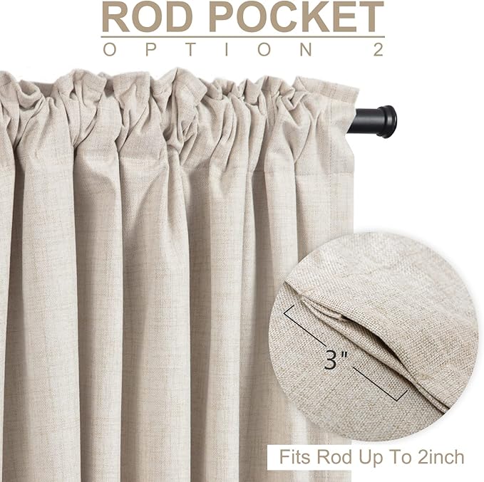 100% Blackout Shield Linen Blackout Curtains