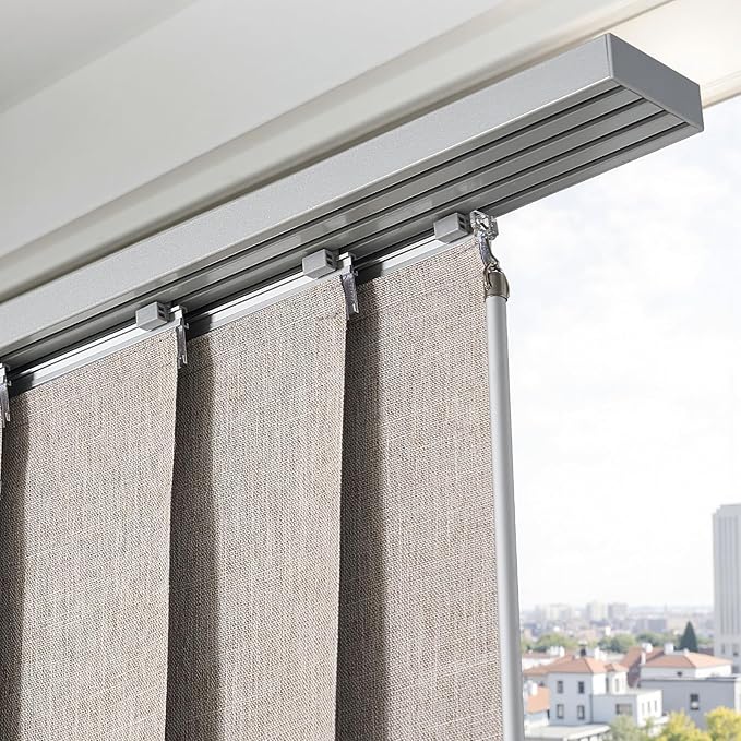 VEVOR Panel Track Blinds, Extendable Track from 45.8 in to 86 in W, Trimmable