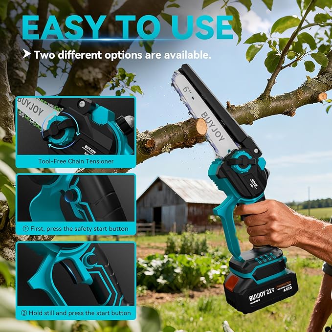 4-in-1 Pole Saw & Electric Pruning Shears, 1.4" Cutting Diameter Cordless Pruner, 6 Inch Chainsaw for Tree Trimming, 9.5ft Max Extension Pole, 2 x 4.0Ah Batteries, Battery Powered Pole Saw for Garden