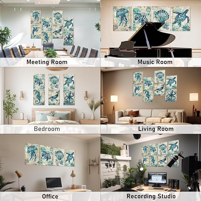 FurnoFlexArt Acoustic Panels Tiles Decorative Room Sound Proof Foam Absorbing