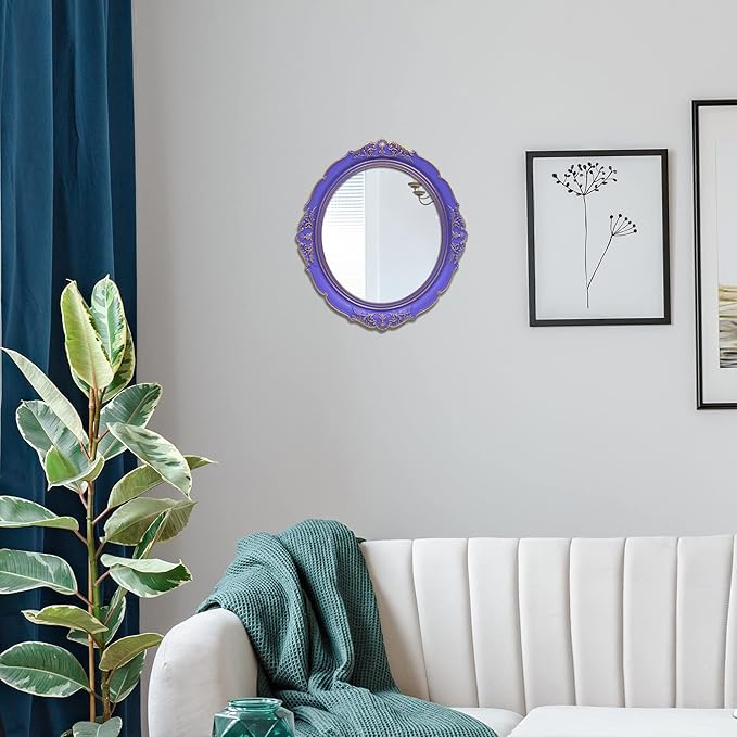 YCHMIR 14.8 x 13.1 inch Oval Wall Mirror Vintage Style