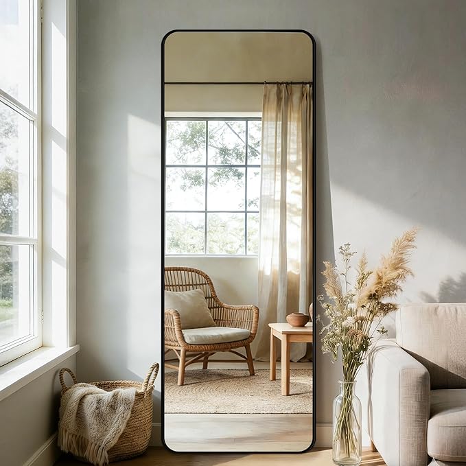 Delma Full Length Mirror, Wall Mounted, Freestanding or Leaning, Rounded