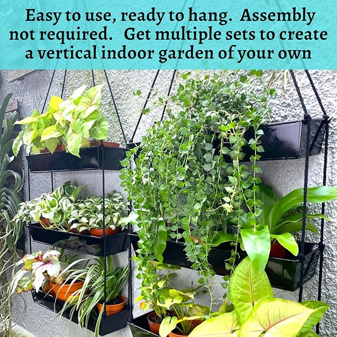 LaLaGreen 16 Inch Wall Mounted Tiered Planter
