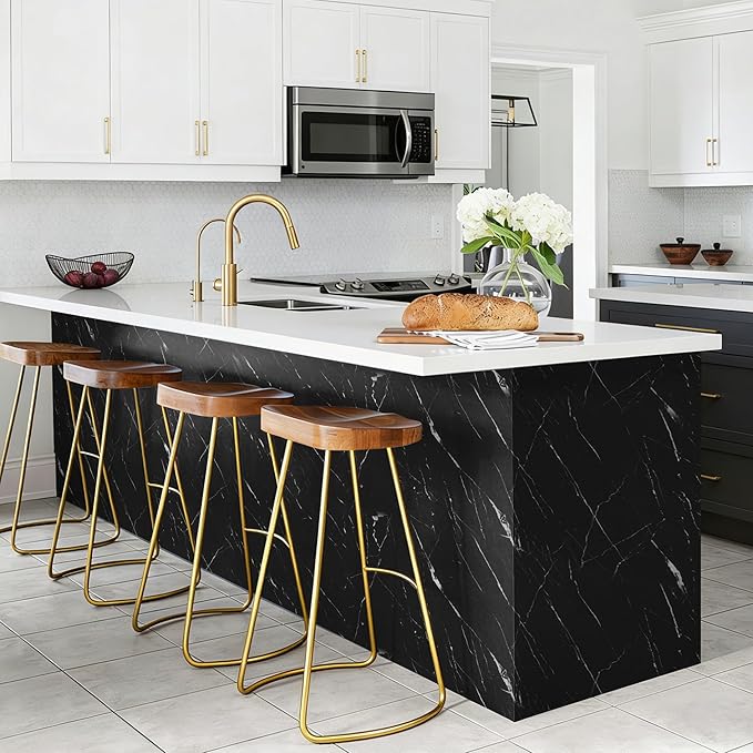 Abyssaly Black Marble Contact Paper Peel and Stick Countertops Waterproof Matte
