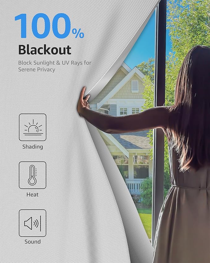 Sumobaby Blackout Curtains for Bedroom 34"x60" Portable No Drill Black Out