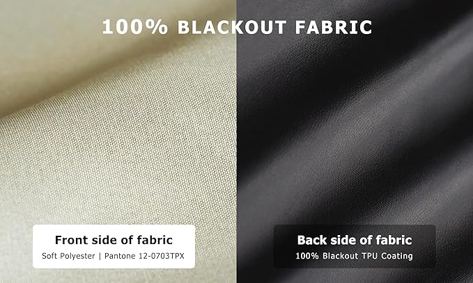 LazBlinds 100% Blackout Roller Shades, No Tools No Drill Cordless Blinds
