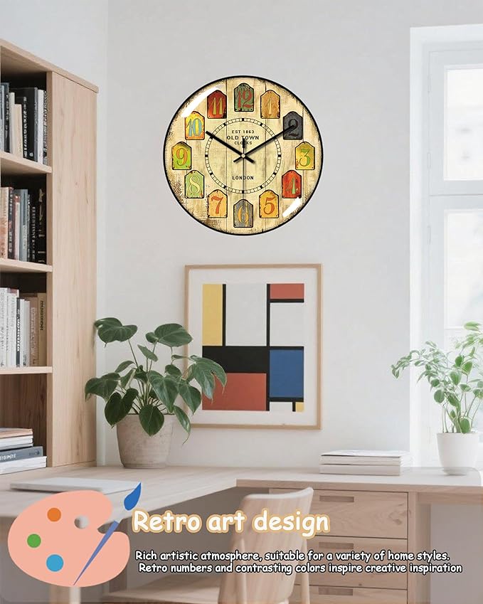 Decorative Wall Clocks Batterys Operated, Retro Wall Clock