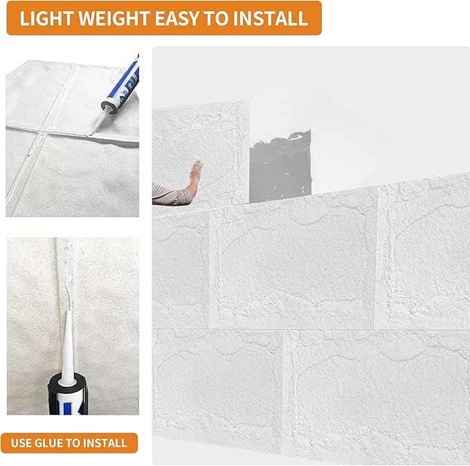 3D Faux Stone Wall Panels, Lightweight & Waterproof Accent Marble Stone Skin