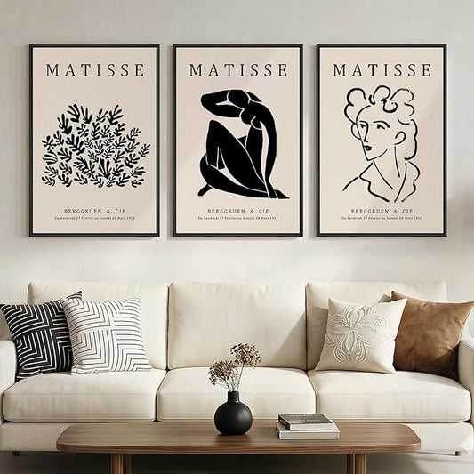 Framed Matisse Canvas Wall Art for Living Room, Modern Aesthetic Pictures for