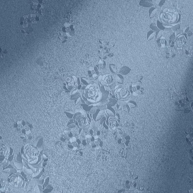Erfoni 394"x17.7" Grey Blue Floral Embossed Wallpaper