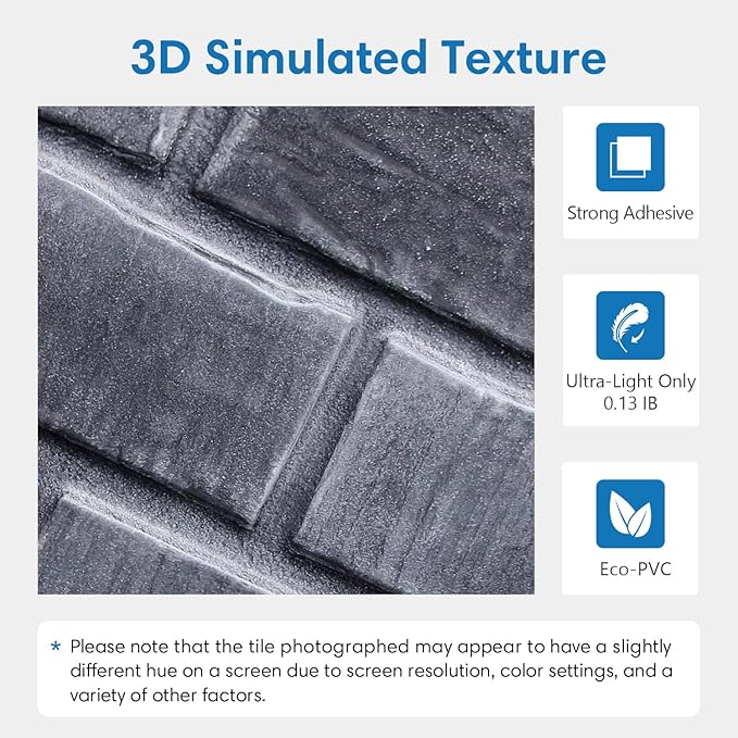 COMSTICKC 3D Faux Brick Wall Panels Peel and Stick Tiles, Small Size Thin PVC