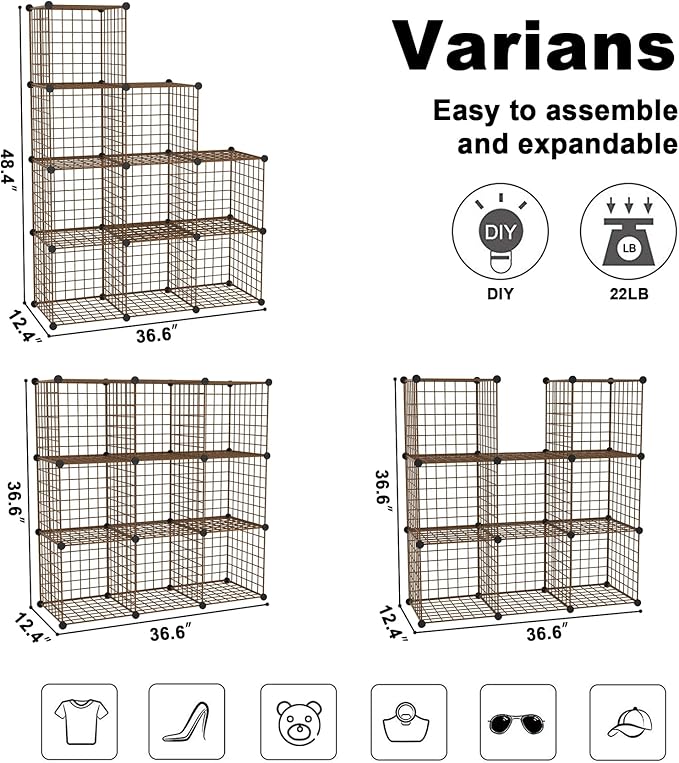 C&AHOME Wire Cube Storage, 9