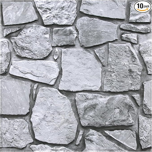 COMSTICKC 3D Faux Stone Wall Panel Peel and Stick Wall Tiles, Ultra-Light Thin