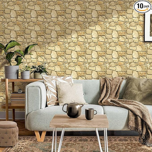 COMSTICKC 3D Faux Stone Wall Panel Peel and Stick Wall Covering, Ultra-Light