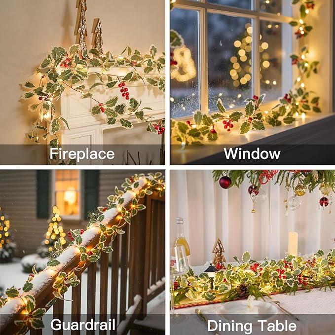 suddus 40 LED Christmas Fairy Lights Battery Powered, 12.5ft Vine String Lights