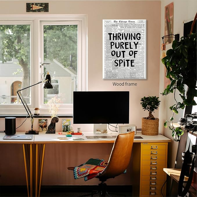Black And White Newspaper Poster Fashion Fun Motivational Quote Wall Art