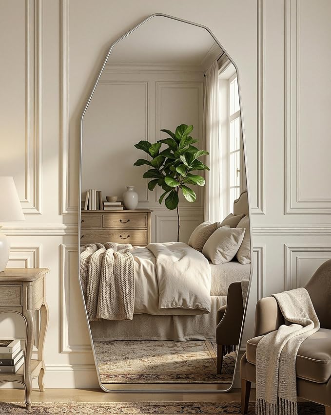 Antok Full Length Mirror, Free Standing Wall Mounted or Leaning Full Body Mirror