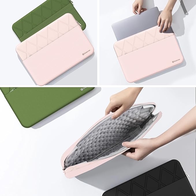 Smatree Laptop Sleeve for 15.6 inch MSI Bravo 15/Thin 15/Cyborg 15 AI,WF65/CreatorPro M15/Creator 15M Gaming Laptop, Case with Accessory Pocket, YKK Zipper, Shockproof Design, Pink (E613P)