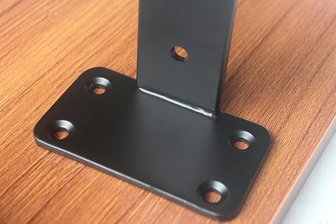 10 Pack - 4 inch Black Hidden L Shelf Bracket Iron Floating Shelf Brackets