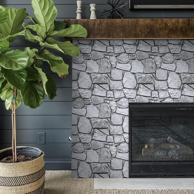 COMSTICKC 3D Faux Stone Wall Panel Peel and Stick Wall Tiles, Ultra-Light Thin