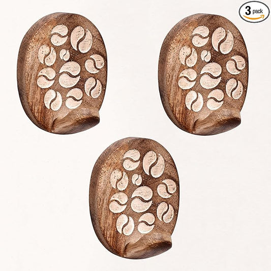 Indian Shelf 6 Lb- 3 Pieces Decorative Wood Adhesive Wall Hooks–Boho Peel and