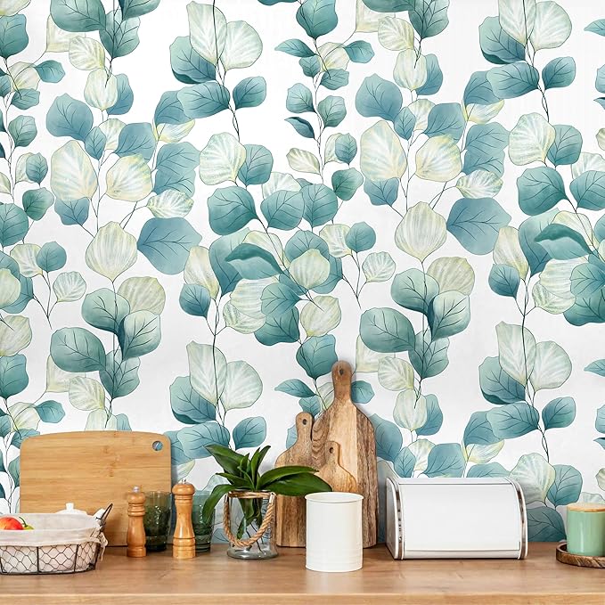 Timeet Peel and Stick Wallpaper Boho Leaf Contact Paper Removable Self Adhesive