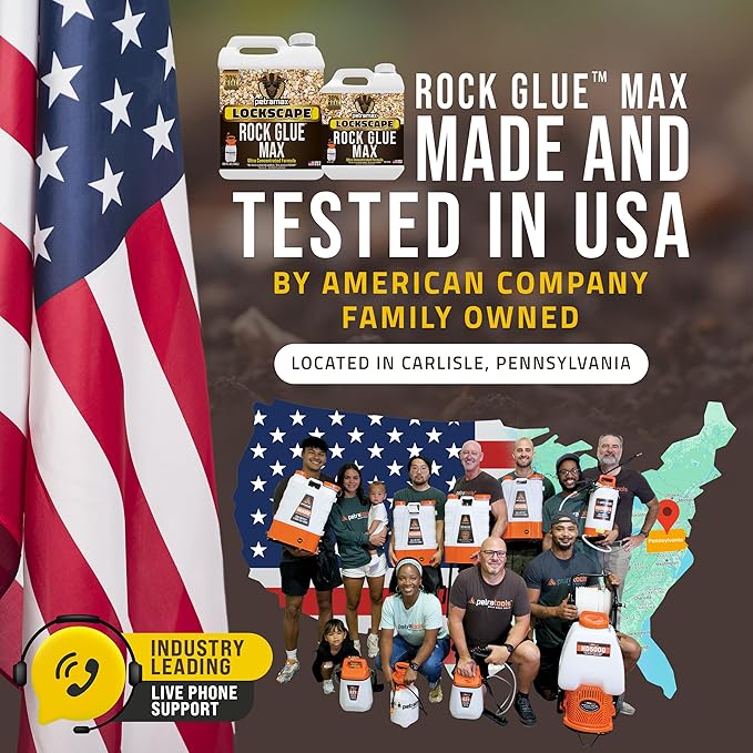 Petra Max Rock Glue for Landscaping, 1 Gallon - Wide Coverage & Pet Safe Mulch Glue for Rocks - Lockdown Gravel/Pebbles/Stones - Sticky Clear Gravel Binder & Decomposed Granite Stabilizer