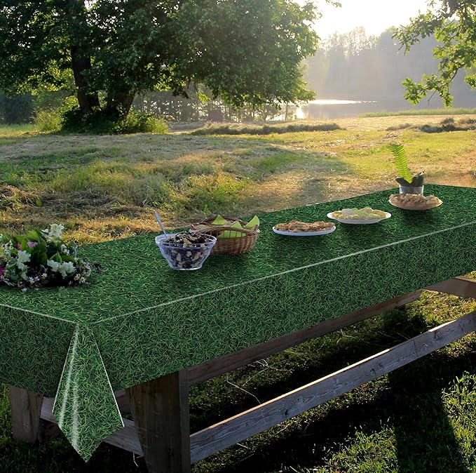 Kochorie 54 Inch x 100 Ft Grass Plastic Table Cloth Roll Disposable Waterproof