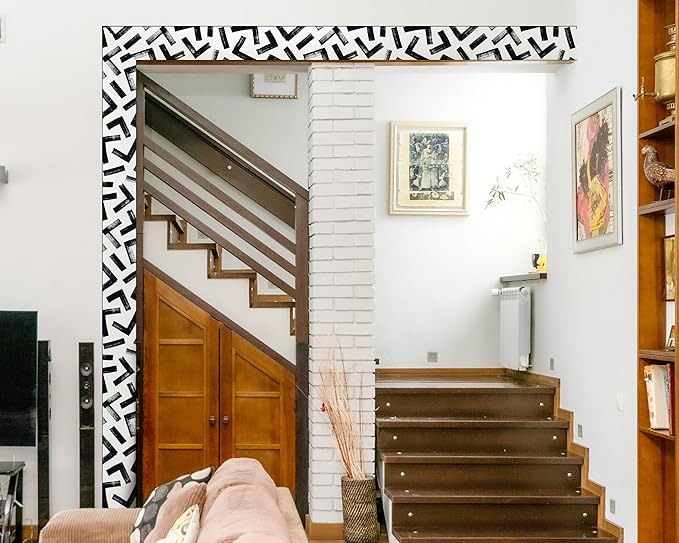 FLFK Black and White Design Wallpaper Border