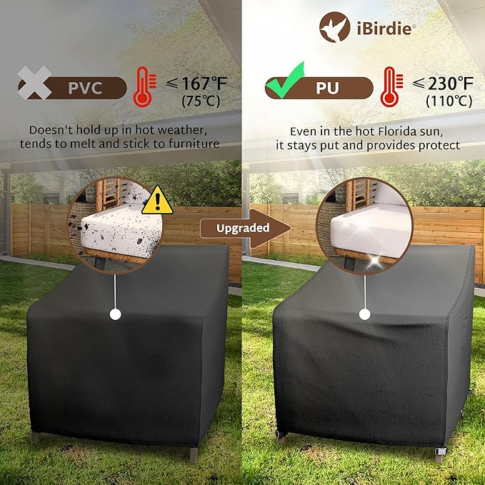iBirdie Waterproof Outdoor Chair Covers 36 x 37 x 36 inch 2 Pack Patio Furniture Covers