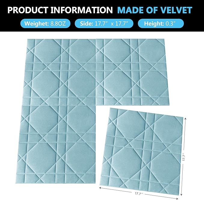 Velvet 3D wall Panels for Interior wall Decor Peel and Stick, Soundproof