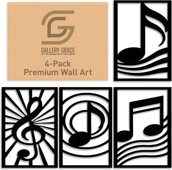GALLERY GRACE Metal Wall Art Decor – 11" x 16" Set of 4 Single Line Abstract