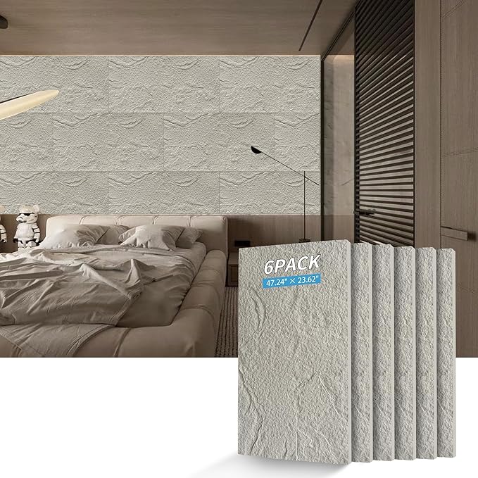 3D Faux Stone Wall Panels, Lightweight & Waterproof Accent Marble Stone Skin
