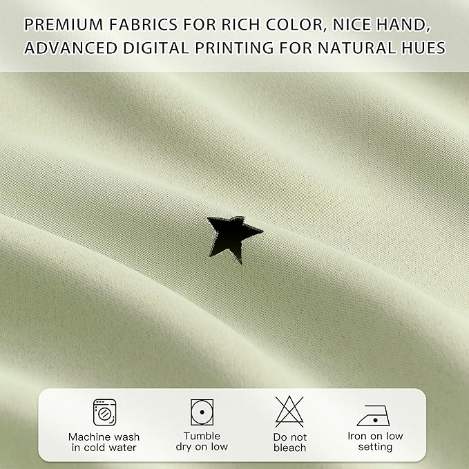 XiDi Green Curtains for Bedroom, Girls Room Blackout Curtains, Kids Room