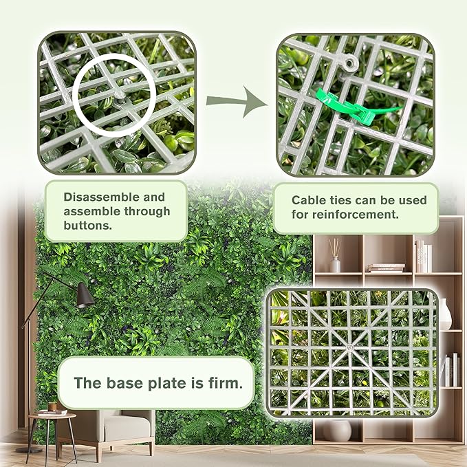 Artificial Green Boxwood Grass Wall Roll: 72"x128" UV Protected Ivy Privacy