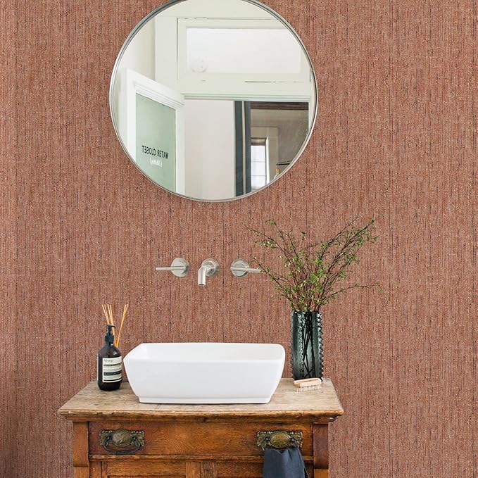 JiffDiff Woven Wallpaper Peel and Stick 17.3" x 400" Colorful Paint Grasscloth