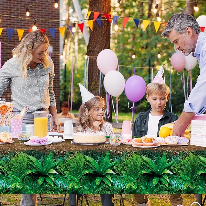 Kochorie 100 Ft x 54 Inch Forest Path Plastic Tablecloth Roll Safari Dinosaur
