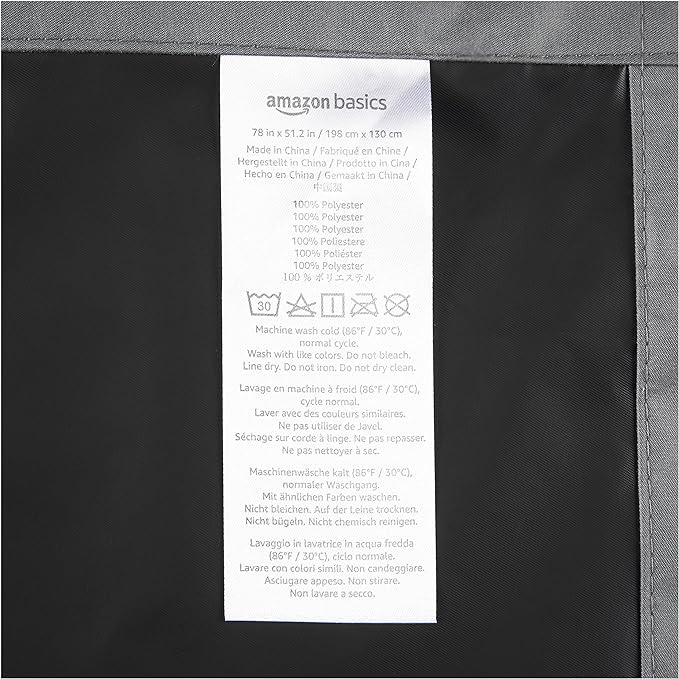 Amazon Basics Portable Energy Saving Noise Reducing Blackout Curtain Shade