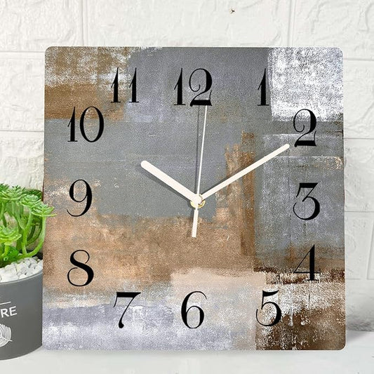 ArtSocket Wooden Wall Clock Silent Non-Ticking, Battery Operated