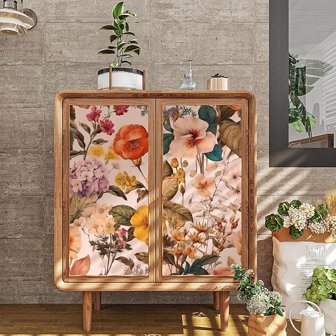 Jeweluck Floral Peel and Stick Wallpaper Vintage Floral Contact Paper Peel and