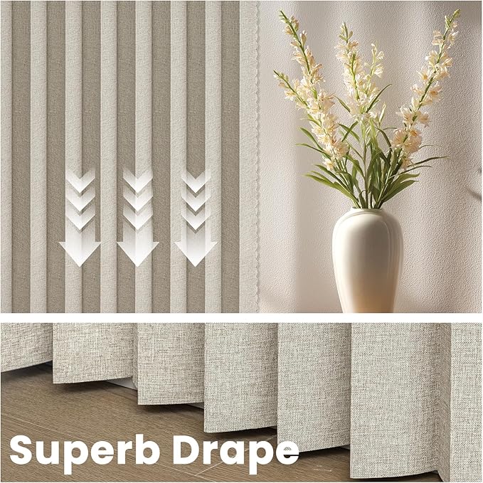 AJAZZ Blackout Accordion Door Curtain 98"x78" Cream White